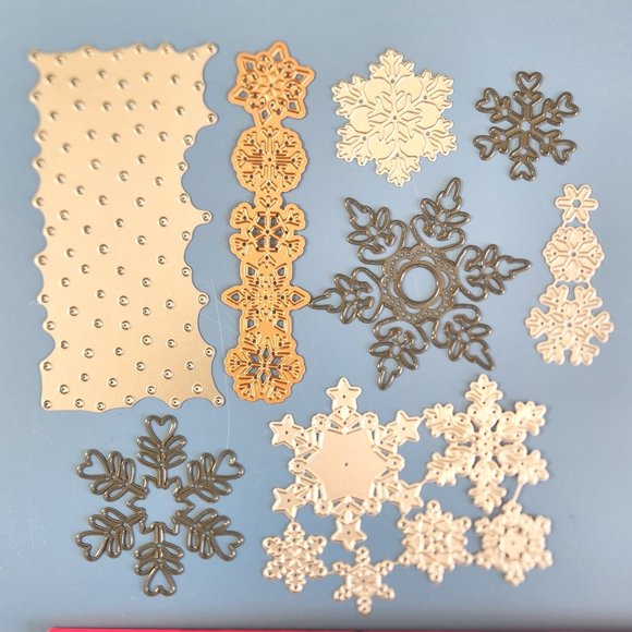 Other - #44 METAL CRAFT DIES – SET OF 15 SNOWFLAKES, SNOWFALL BACKGROUND